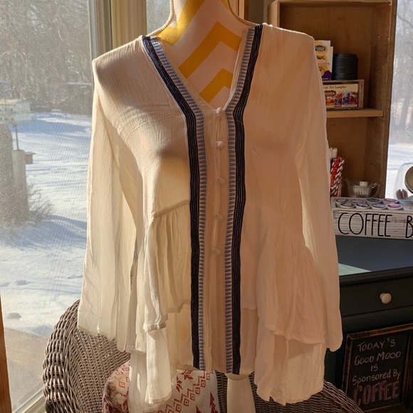 Blue Rain Tops - 🔹2/$22 NWT Francesca’s Peplum Long Sleeve